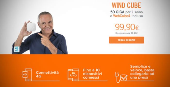 Wind Cube solo 99 euro per 50 GB di internet